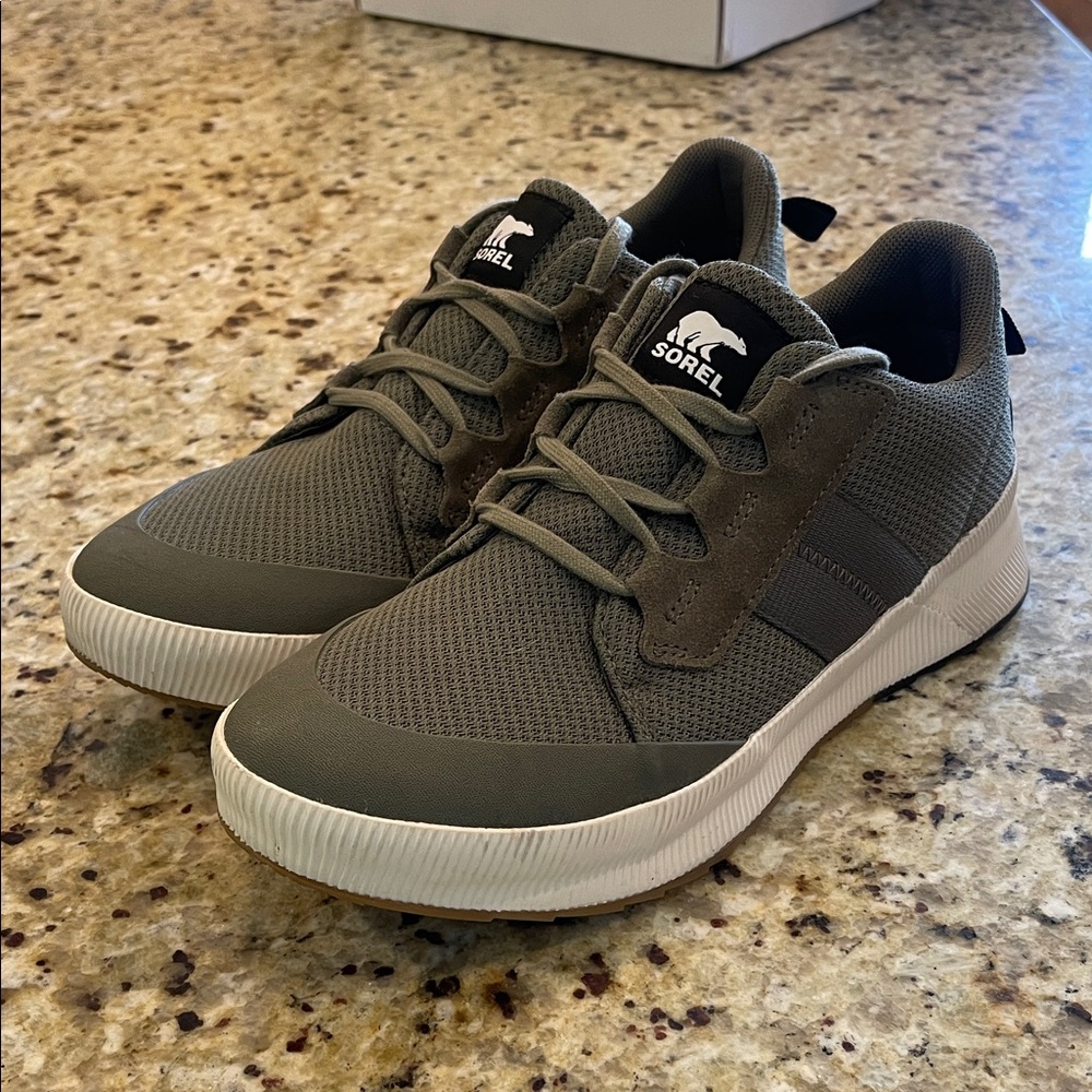 Sorel Women’s Out and About Olive Green Sneakers